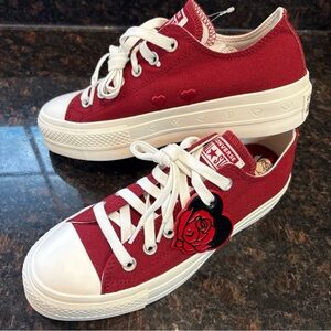 Converse A13653C All Star Valentines Day Womens Sneakers In Dark Red US 8